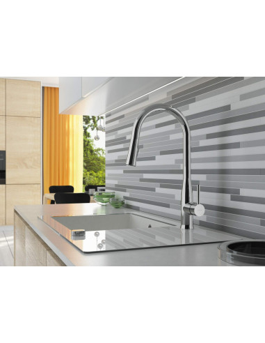 Deante Lukrecja virtuves jaucējkrāns ar izvelkamu snīpi - 2 straumes veidi BDH_072M