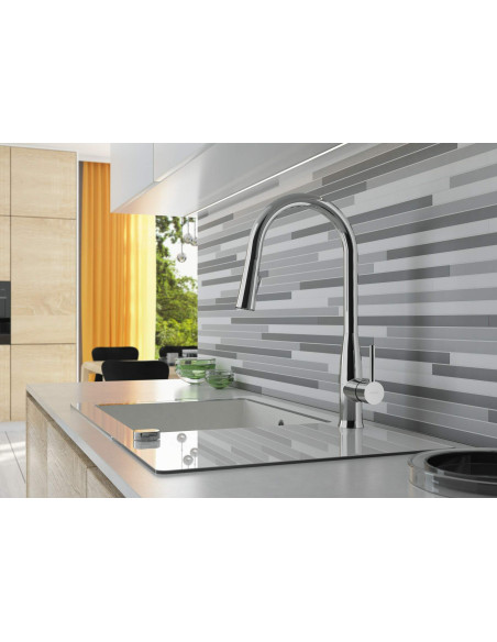 Deante Lukrecja virtuves jaucējkrāns ar izvelkamu snīpi - 2 straumes veidi BDH_072M