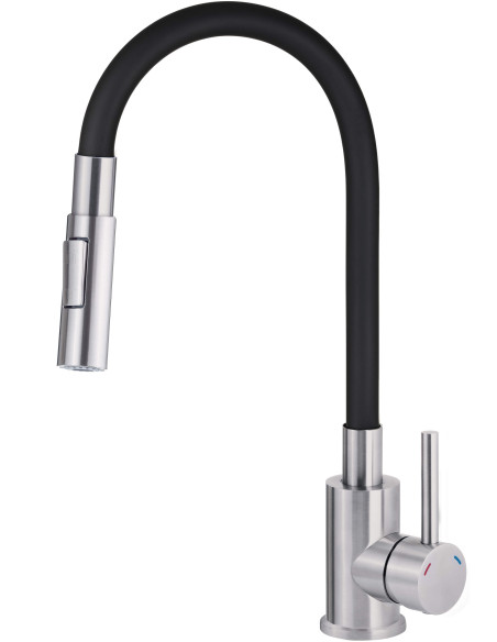 Deante Luno virtuves krāns ar saliekamu snīpi - 2 straumes veidi BOC_B740