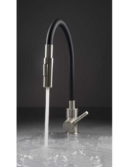 Deante Luno virtuves krāns ar saliekamu snīpi - 2 straumes veidi BOC_B740