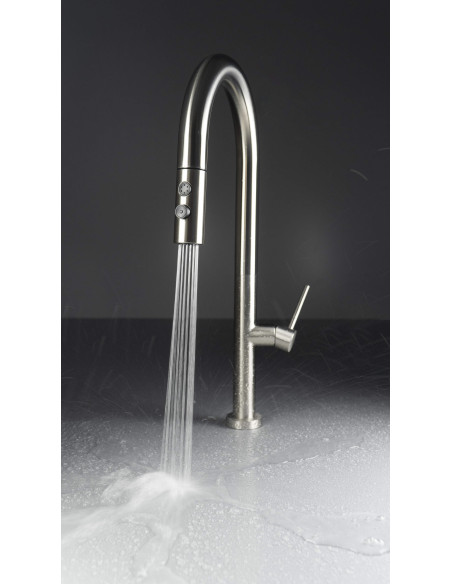 Deante Olfato Virtuves jaucējkrāns ar izvelkamu snīpi - 2 straumes veidi BQO_F72M