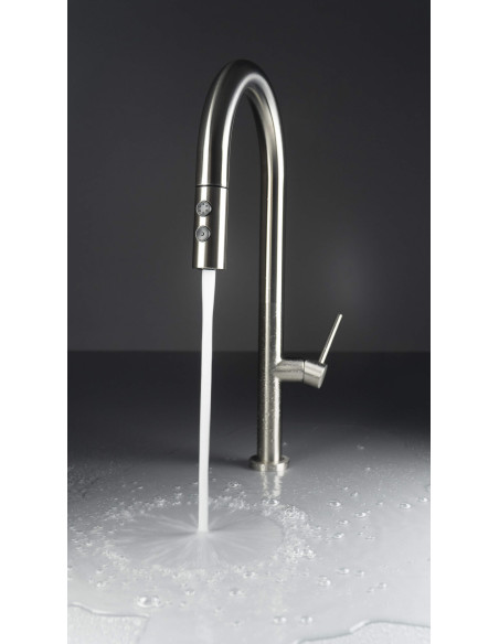 Deante Olfato Virtuves jaucējkrāns ar izvelkamu snīpi - 2 straumes veidi BQO_F72M