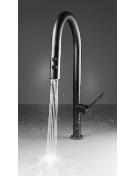 Deante Olfato Virtuves jaucējkrāns ar izvelkamu snīpi - 2 straumes veidi BQO_N72M