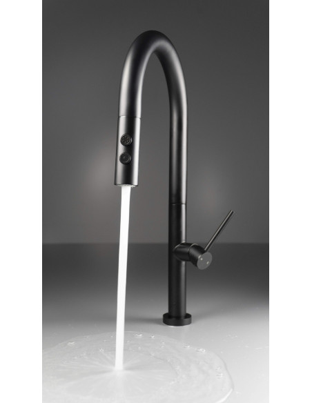 Deante Olfato Virtuves jaucējkrāns ar izvelkamu snīpi - 2 straumes veidi BQO_N72M