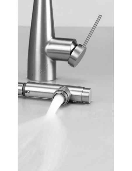 Deante Eridan virtuves jaucējkrāns ar ūdens filtra savienojumu, ar izvelkamu snīpi BRE_F75M Deante Eridan virtuves jaucējkrāns ar ūdens filtra savienojumu, ar izvelkamu snīpi BRE_F75M