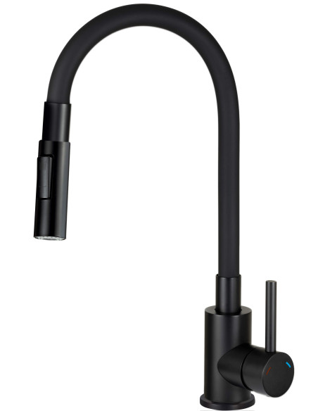 Deante Luno virtuves jaucējkrāns, ar locāmu snīpi - 2 straumes veidi BOC_N74M