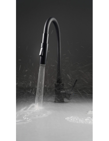 Deante Luno virtuves jaucējkrāns, ar locāmu snīpi - 2 straumes veidi BOC_N74M