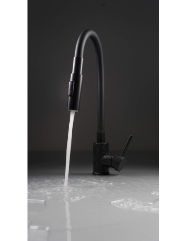 Deante Luno virtuves jaucējkrāns, ar locāmu snīpi - 2 straumes veidi BOC_N74M