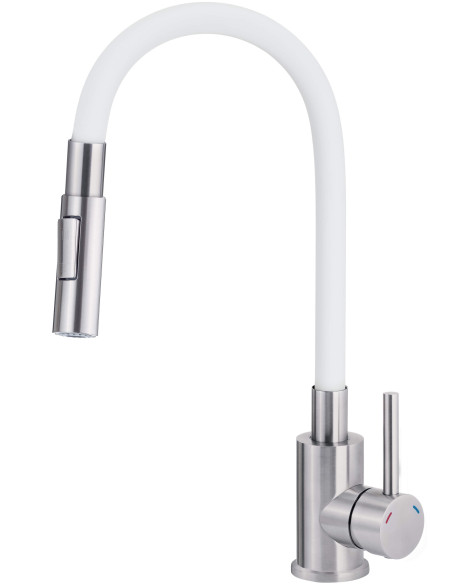 Deante Luno virtuves jaucējkrāns, ar locāmu snīpi - 2 straumes veidi BOC_W740