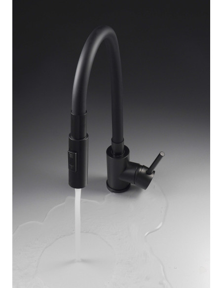 Deante Luno virtuves jaucējkrāns, ar locāmu snīpi - 2 straumes veidi BOC_N74M