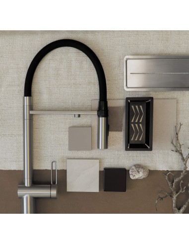 Deante magnētiskais virtuves jaucējkrāns ar ūdens filtra savienojumu, ar elastīgu snīpi BRM_F75M