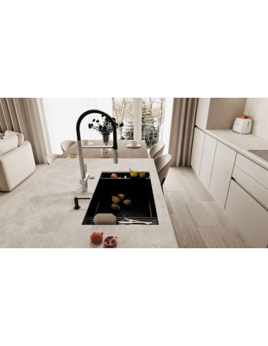 Deante magnētiskais virtuves jaucējkrāns ar ūdens filtra savienojumu, ar elastīgu snīpi BRM_F75M