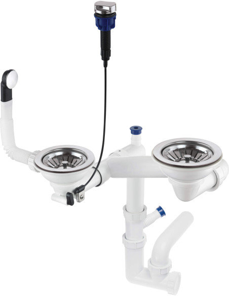 Deante Space-Saver Granīta izlietnes notekas komplekts, 1,5 un 2 bļodas - Space-Saver ZXY_9973