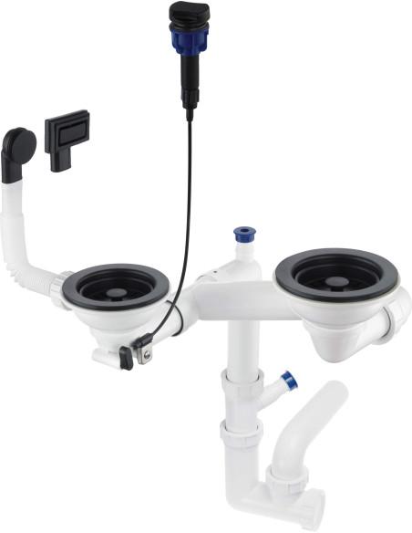 Deante Space-Saver granīta izlietnes notekas komplekts, 1,5 un 2 bļodām - Space-Saver ZXY_N973