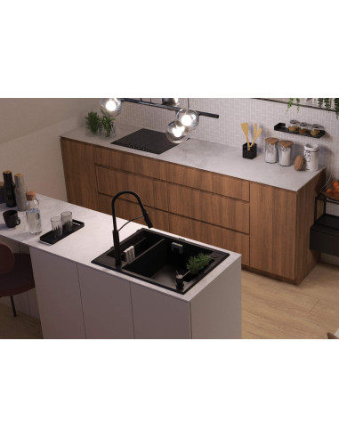 Deante Space-Saver granīta izlietnes notekas komplekts, 1,5 un 2 bļodām - Space-Saver ZXY_N973