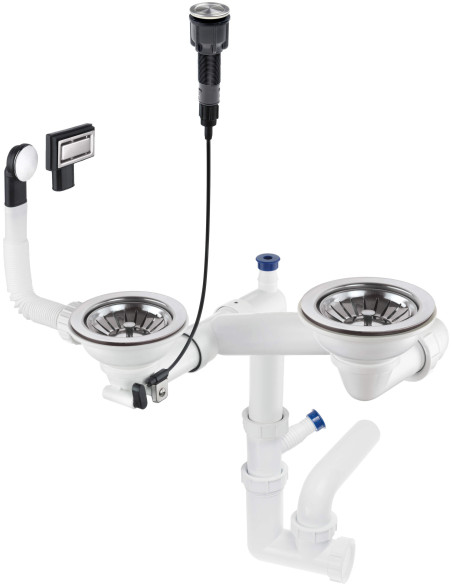 Deante Space-Saver Granīta izlietnes atkritumu komplekts, 1,5 un 2 bļodas - Space-Saver ZXY_9983