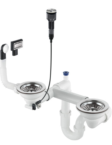 Deante Space-Saver Granīta izlietnes atkritumu komplekts, 1,5 un 2 bļodas - Space-Saver ZXY_9983