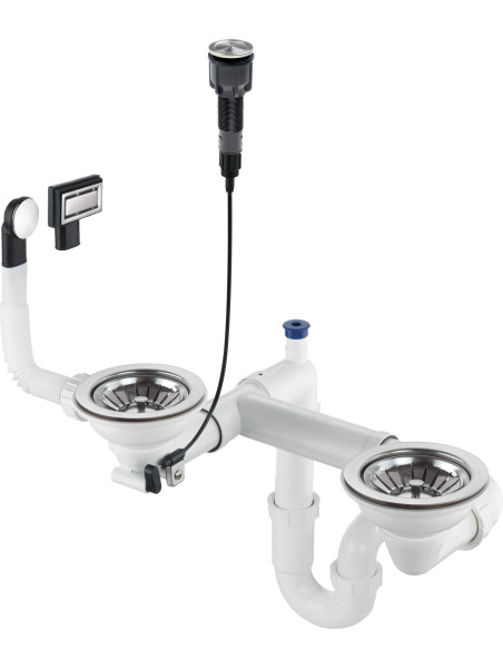 Deante Space-Saver Granīta izlietnes atkritumu komplekts, 1,5 un 2 bļodas - Space-Saver ZXY_9983