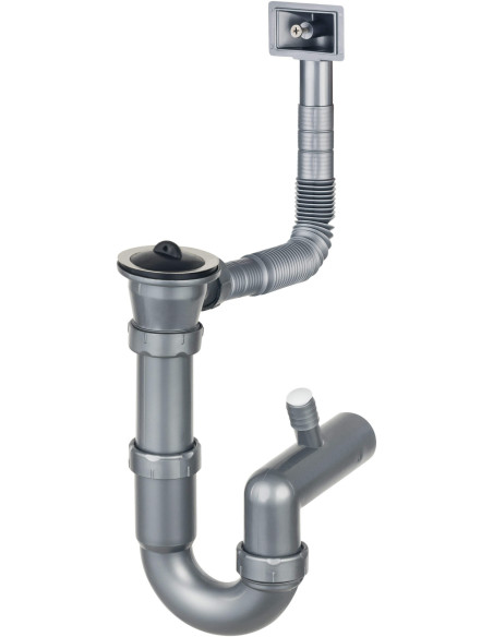 Deante uzliekamā tērauda izlietnes notekas komplekts, 1 bļoda - 2 collu noteka ZXY_9923