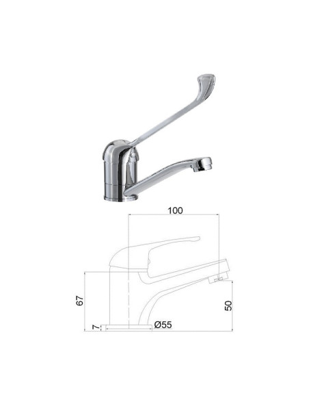 Ceramic sink faucet MG-6260 with MED handle, chrome - 2
