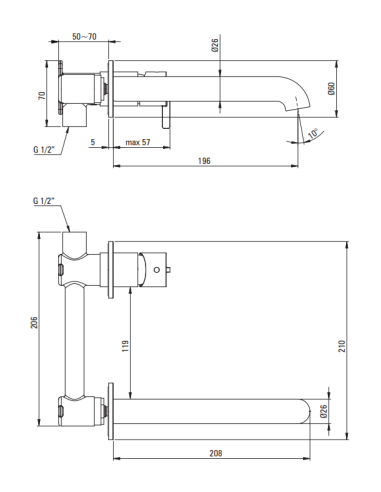 Deante Silia Izlietnes krāns, slēptais BQS_N54L - 5