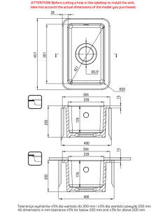 Deante Lumi keramikas izlietne, 1 bļoda ZCU_610A 2