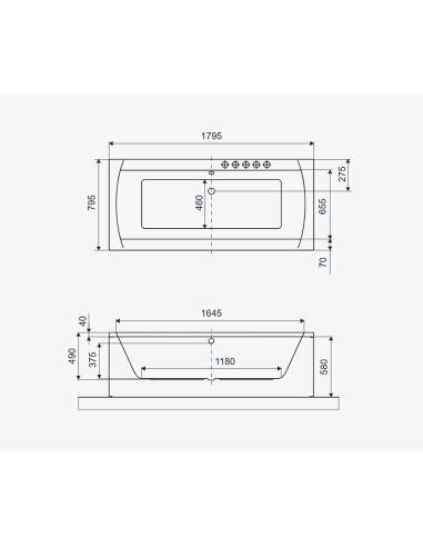 Excellent akrila vanna Aquaria Lux 180x80 - 4