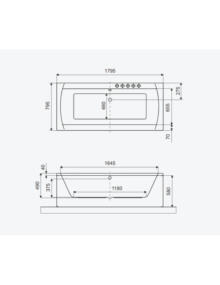 Excellent akrila vanna Aquaria Lux 180x80 - 4 Excellent akrila vanna Aquaria Lux 180x80 - 4