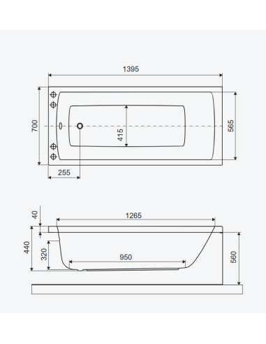 Excellent akrila vanna Aquaria 140x70 + rāmis dāvanā - 4