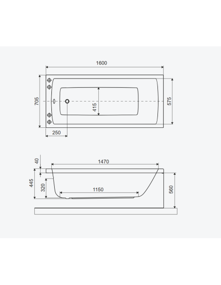 Excellent akrila vanna Aquaria 160x70 + rāmis dāvanā - 4