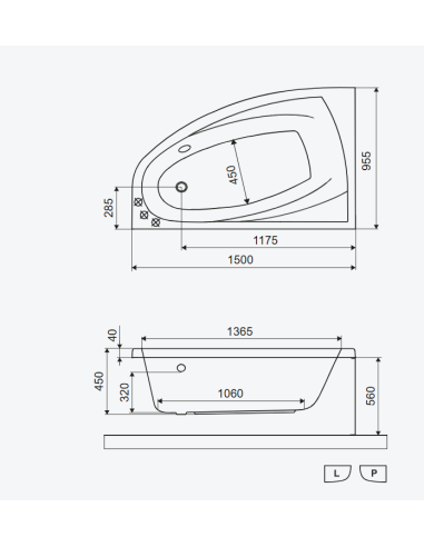 Aquaria Comfort stūra vanna 150x95 cm, kreisā puse, spīdīgi balta - 4