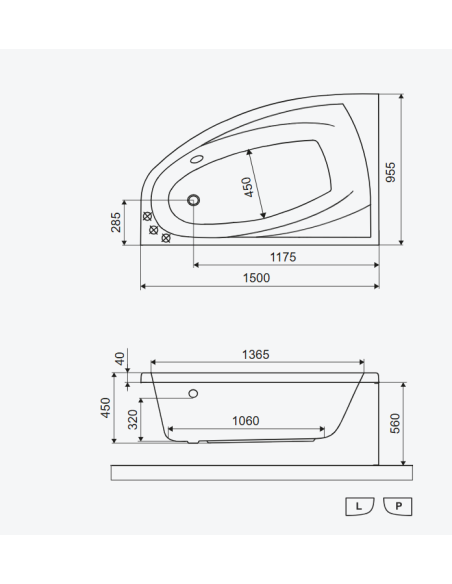 Aquaria Comfort stūra vanna 150x95 cm, kreisā puse, spīdīgi balta - 4