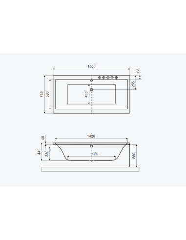 Excellent akrila vanna Pryzmat 150x75 - 5