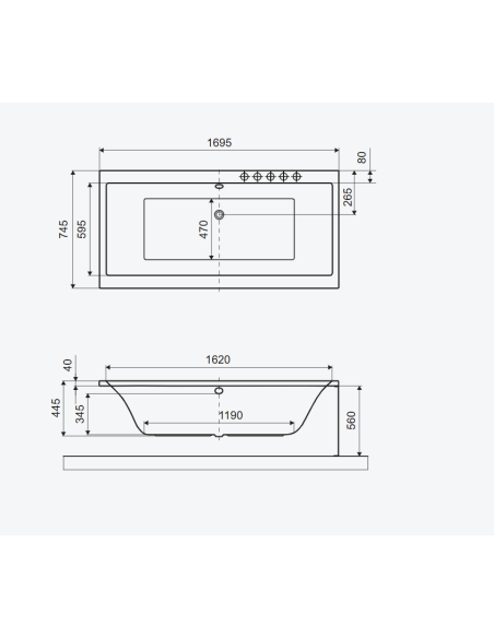 Excellent akrila vanna Pryzmat 170x75 - 2