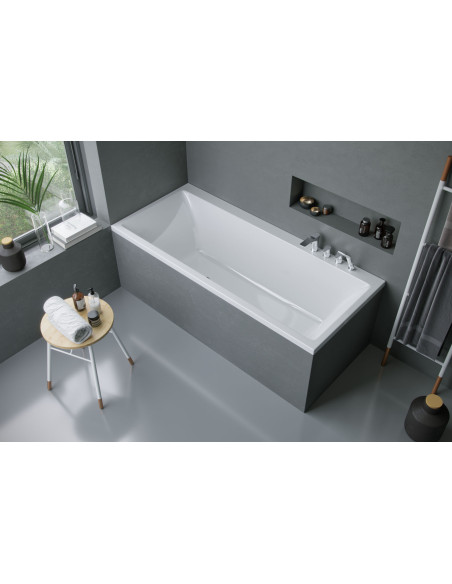 Pryzmat taisnstūra vanna 170x75 cm, balta, spīdīga - 3