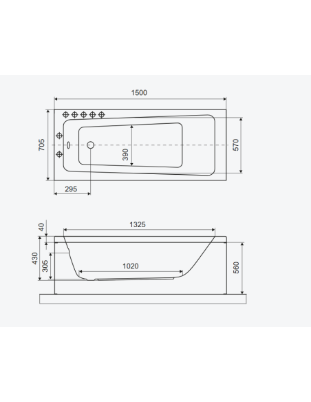 Excellent akrila vanna Ava 150x70 + rāmis dāvanā - 2