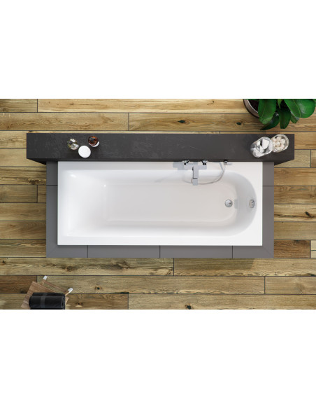 Aurum Slim taisnstūra vanna 150x70 cm, balta, spīdīga - 1