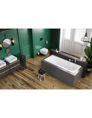 Aurum Slim taisnstūra vanna 150x70 cm, balta, spīdīga - 3