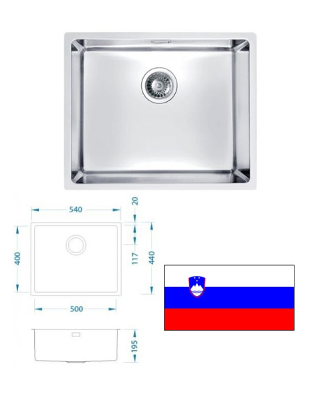 Kitchen sink KOMBINO 50, Tēr.satīna