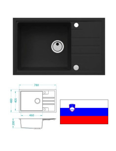 Кухонная раковина 78x48 INTERMEZZO 130, Gran.melna