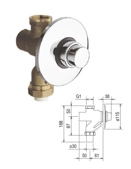 Faucet urinal concealed 317 1*, 1