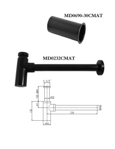 Сифон для раковины MD0232CMAT, MELNS/MAT.