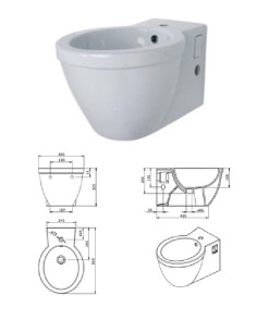Bidē pods (piekaramais) 106450, balts, NAU|WC bidet (wall...