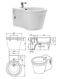 Bidē pods(piekaramais)112450,balts, REFLEX|WC bidet (wall...
