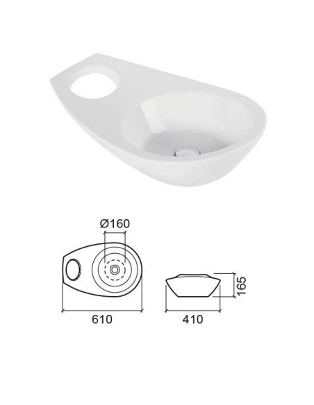 Ceramic sink 61x41cm 109710 white, JOIN