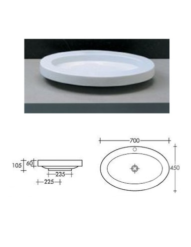 Керамическая раковина 450х700х110 L945, ULAHOP E
