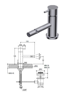 Смеситель для биде EOBA0120L хром, EOBA