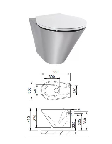 WC pods AUZ 01, nerūsējošā tērauda, AUZ 01|WC pot AUZ 01, stainless steel, AUZ 01|WC унитаз AUZ 01 нержавеющая сталь, AUZ 01|WC 