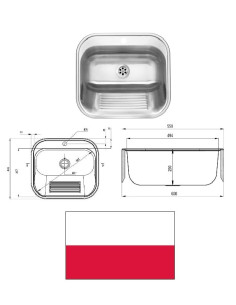 Izlietne saimn.metāla ar stipr./sifonu, KOMORA|Economic...