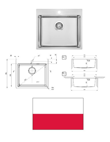 Kõõgivalamu roostevaba teras 55x50.5x20, OLFATO